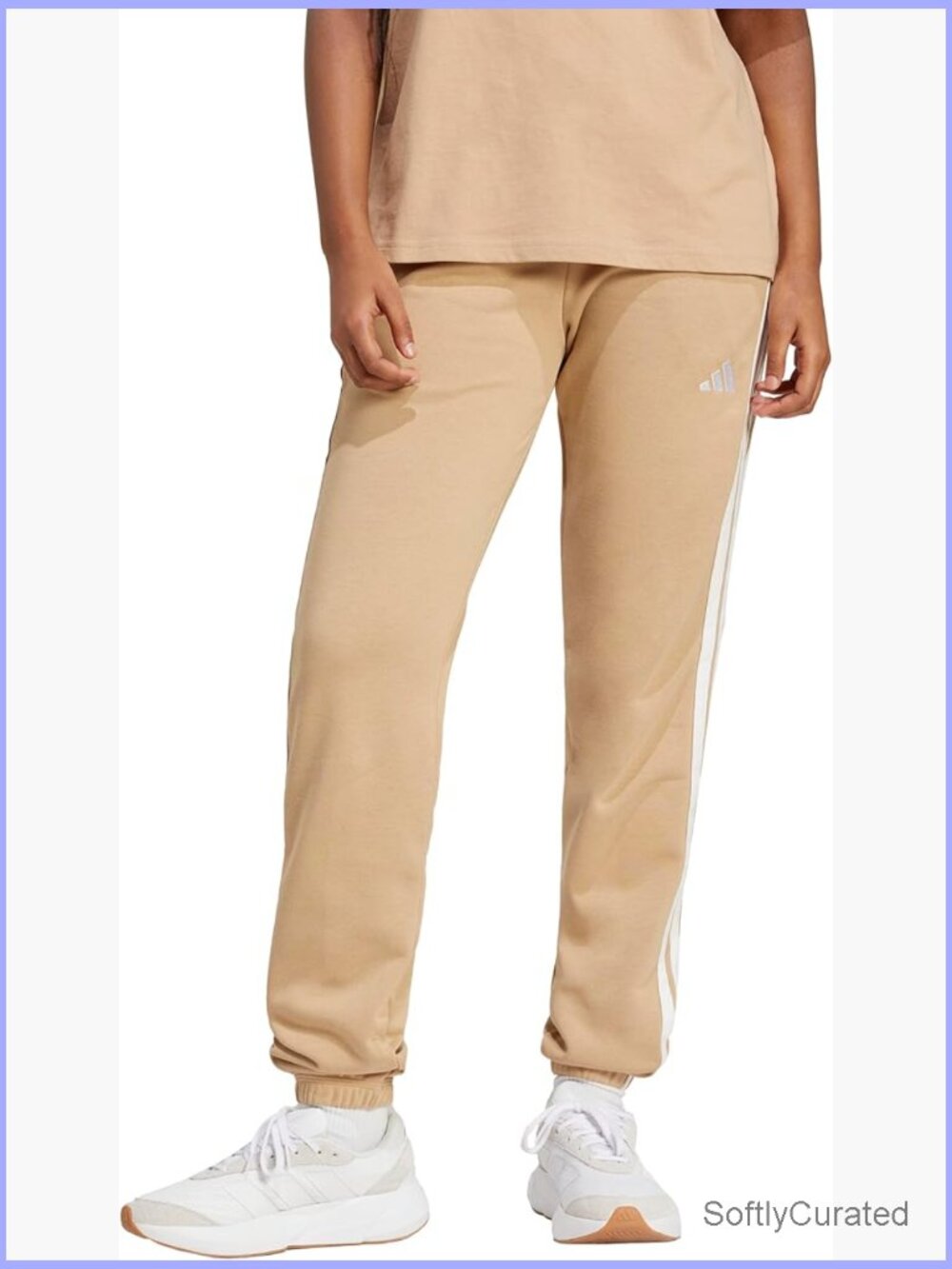French Terry Cuffed Track Pants with Drawstring Waist and Pockets
